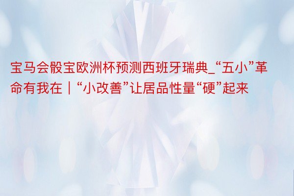 宝马会骰宝欧洲杯预测西班牙瑞典_“五小”革命有我在｜“小改善”让居品性量“硬”起来