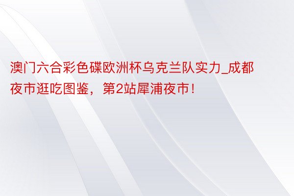 澳门六合彩色碟欧洲杯乌克兰队实力_成都夜市逛吃图鉴，第2站犀浦夜市！